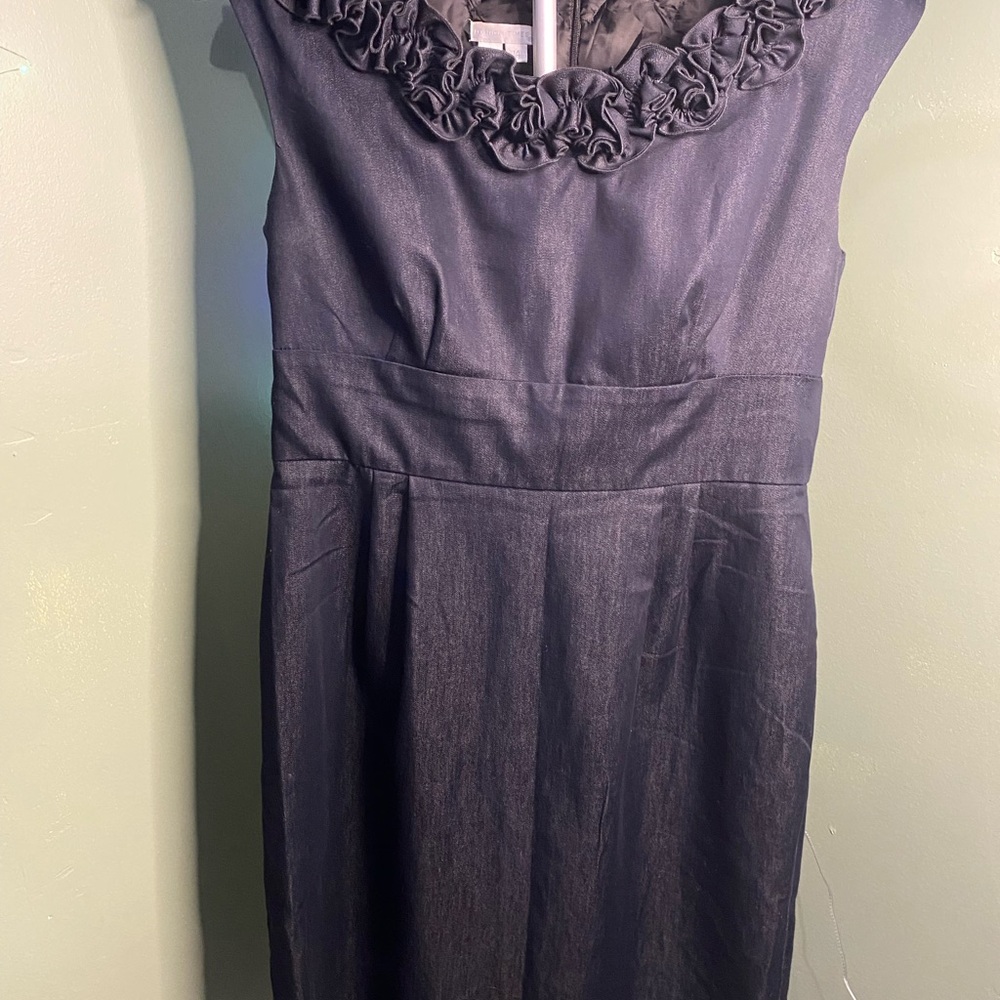 London Times Gray Embellished Sheath Midi Dress
